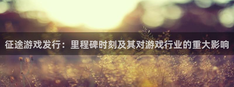 新城平台登录入口官网网址查询：征途游戏发行：里程碑时刻及其对游戏行业的重大影响